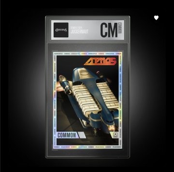 A graded trading card in a protective slab, labeled 'CM' and 'COMMON', featuring a Blue Ranger-themed collectible with 'Azrag' branding.