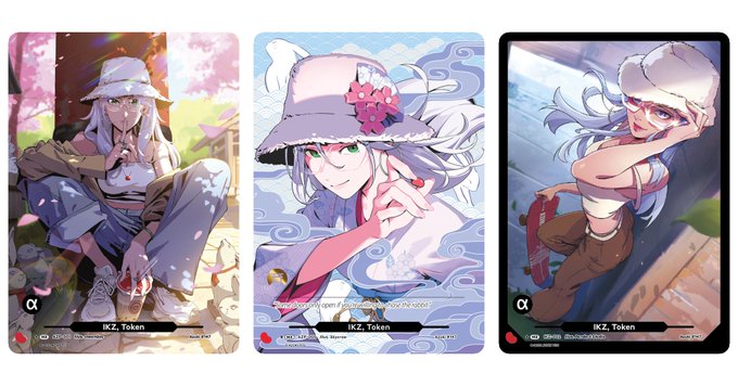 Three Azuki TCG cards featuring the character Yuki are displayed side by side, with "XZ, Token" visible on each card. The middle card showcases a close-up portrait composition similar to a traditional Portrait Rare style, supporting the claim that it has one of the closest compositions to that rarity among Azuki TCG releases.