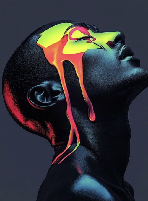 The image features a person's head covered in bright colors, likely makeup or paint, giving them an artistic appearance. The background of the photo is dark gray, which contrasts with the colorful figure. The caption above the image reads "A lotta people want overnight success in crypto, like me but nobody talks enough about building momentum quietly before the spotlight arrives That's the kinda energy @quipnetwork gives me. You hop on, complete quests, explore ecosystems, interact with projects and slowly". This post seems to be promoting a lifestyle or artistic expression centered around cryptocurrency, where one can build momentum gradually without immediate attention.