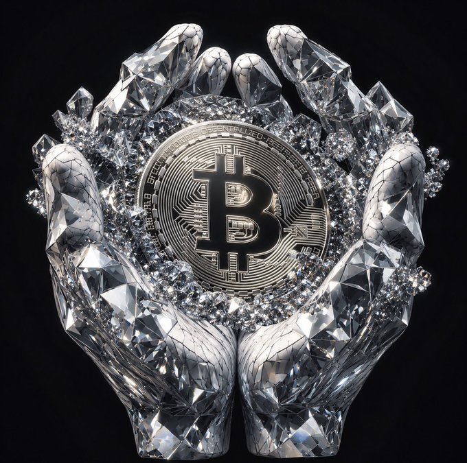 The image features a pair of hands holding a large, shiny coin that appears to be made of diamonds or other precious stones. The coin has a value of $68,700, which is an exorbitant amount for a piece of jewelry. This extravagant display of wealth and opulence is likely related to the post about Bitcoin falling to $68,700 HODL!.