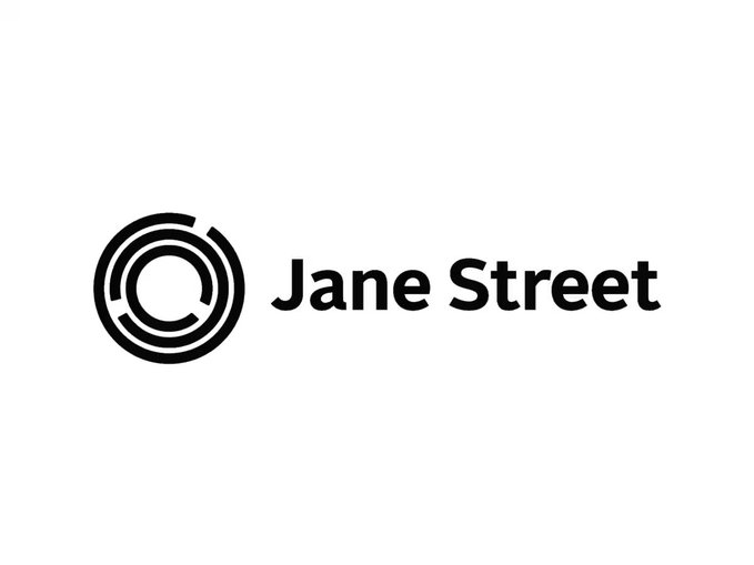 The image shows the Jane Street logo, featuring a circular maze-like emblem beside the company name in bold text. It represents the quant trading firm mentioned in the post, which recently disclosed over $1 billion in Bitcoin ETF holdings, primarily in BlackRock's IBIT.