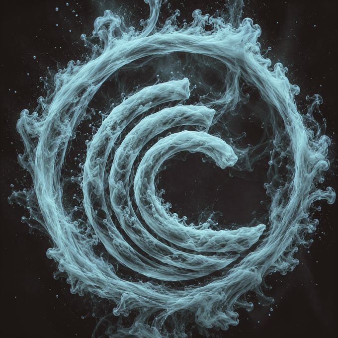 The image depicts a stylized, ephemeral swirl resembling the BitTorrent logo, symbolizing the secure and sovereign nature of individual data. It illustrates the concept of an "Individual Data Shield" as promoted by BitTorrent's focus on data ownership through cryptography.
