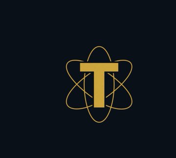 A logo featuring a stylized gold letter 'T' surrounded by atomic-style elliptical orbits on a dark navy background.