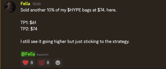 The image shows a person sharing their thoughts about trading on the stock market, specifically referencing a $HYPE bag that was recently sold for another 10% of their initial investment. They are expressing disappointment and frustration at not seeing higher returns but are still determined to learn from this experience. The user has tagged #Elita with a smiley face showing their satisfaction or enjoyment in their trading journey.