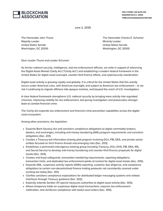 The image shows a letter written by two people, which appears to be addressed to someone named "The Honorable John S. Schauer". The content of the letter discusses a national security issue related to the financial market utility/infrastructure XRP. It seems that the individuals involved are concerned about the potential risks and challenges associated with this particular system or technology.
