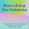 An abstract pastel-colored graphic with the text "Searching for Balance" in blue and "in the Modern World" in pink.