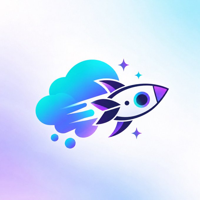 A stylized cartoon rocket ship blasts through blue and purple clouds toward sparkling stars, symbolizing a launch and the rapid ascent often associated with cryptocurrency airdrops like the upcoming $NUVEX distribution. The forward motion and dynamic flame trail reinforce the post's announcement of a fast, limited 12-hour airdrop event.