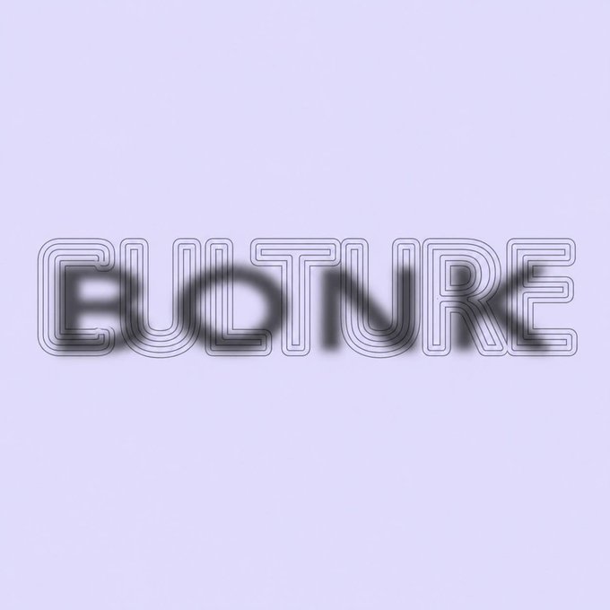 The image features the word "CULTURE" displayed in a stylized, layered outline font on a soft purple background, creating a modern typographic design suited for the article's cultural theme shared on Gigazine's X (Twitter) status.