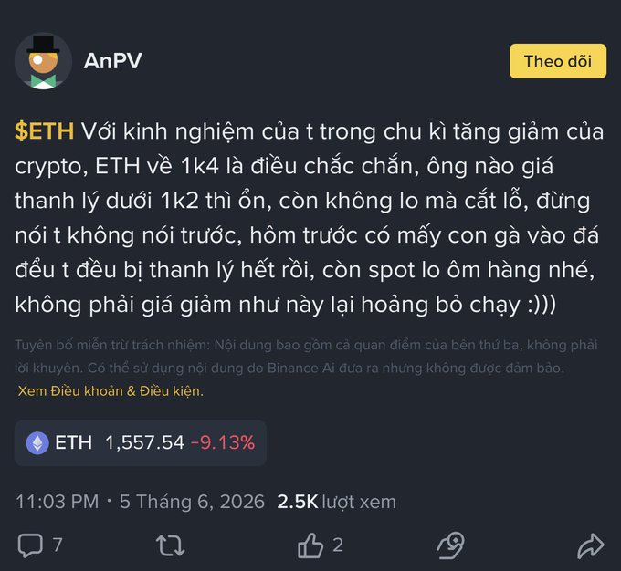 The image shows a screenshot of a text message posted on Twitter. The message is written in Vietnamese using various emojis, indicating that the person responsible for the tweet has an interest in cryptocurrency or wants others to have one too. It appears that the message was shared on Twitter in early January 2026 and also referred to as "The market's smarter now".