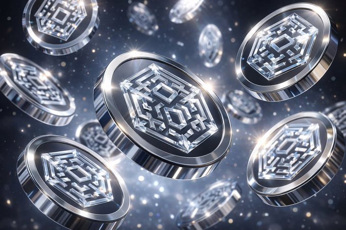 A collection of metallic silver coins featuring glowing geometric cube designs float against a starry, cosmic background, symbolizing the digital bridging of assets across blockchain networks. The image visually reinforces the post's theme of cross-chain interoperability, representing NFTs being wrapped onto Ethereum to create verifiable, interconnected digital assets.