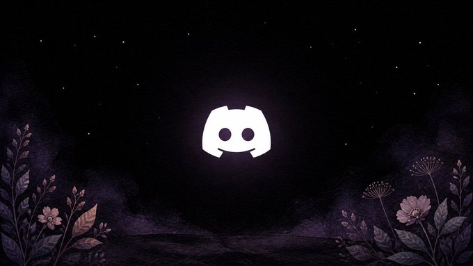 The Discord logo glows against a dark, starry night sky framed by silhouetted flowers, visually announcing the opening of a new Programmable Discord server as a unified hub for community conversations.