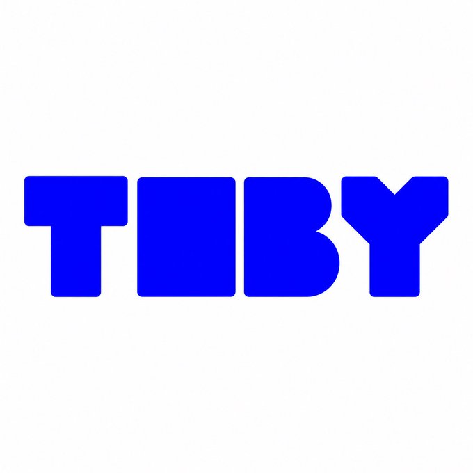 A logo displaying the word 'TIBY' in bold blue uppercase letters on a white background.