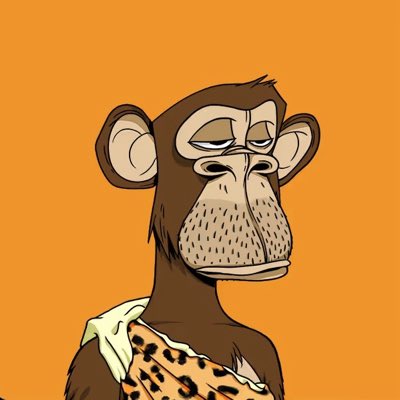 A cartoon illustration of a bored-looking monkey wearing a leopard-print garment against an orange background.
