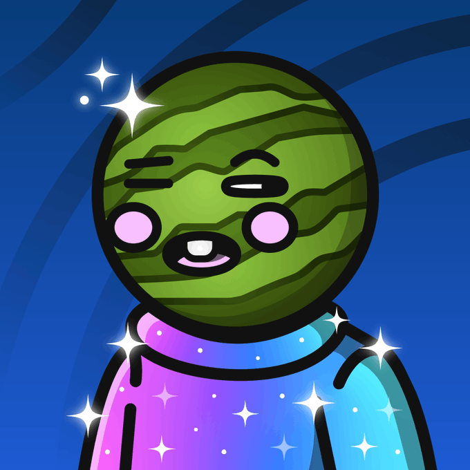 The image shows a colorful cartoon character wearing a sweater with stars all over it, giving off an impression of space or outer space. The character has sunglasses on its head, adding to the sense that it's on an intergalactic adventure. Additionally, there are some text elements in the image, but they don't provide much information about what the post is advertising for, such as a movie or product. The main focus of the image is the character and its unique space-themed outfit.