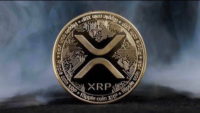 A commemorative XRP "Ripple coin XRP" token with its distinctive "X" logo rests against a smoky background, symbolizing the institutional momentum referenced in the post—where 11 consecutive days of inflows totaling roughly $170M from major players like Goldman Sachs, Jane Street, and Millennium underscore growing Wall Street interest in XRP ETFs.