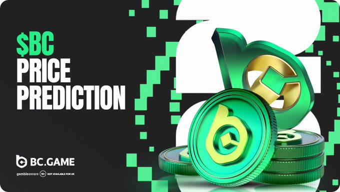 The image features a stack of green $BC holders with gold coins inside them. The text "SBC Price Prediction" is displayed above the stack of money, indicating that this is an advertisement for predicting the price of Bitcoin. The image also includes a quote from a user who has made a prediction about the Bitcoin price and a chart showing the predicted price compared to the actual price over time.