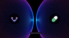 The image shows a vibrant, symmetrical wave pattern in blue and purple hues, with the PumpFun logo on the left and a pill-shaped icon on the right. Small text at the bottom reads "Designed by Freepik." The post indicates that PumpFun is now live on Solana, aligning with the wave-like imagery suggesting a new wave of memecoin or trading activity on the platform.