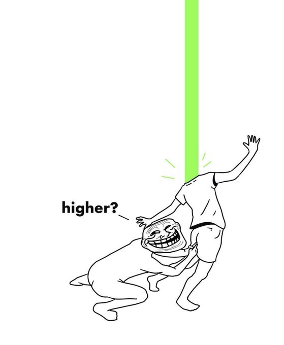 The image features a black and white line drawing depicting two people fighting, with one person having a stick stuck up their neck above the other. Below this scene, there are lines of text that ask a question about the meme's significance or demand a price for it. The background is plain white, allowing the image to be the focal point. The overall layout seems simple and straightforward in its message.