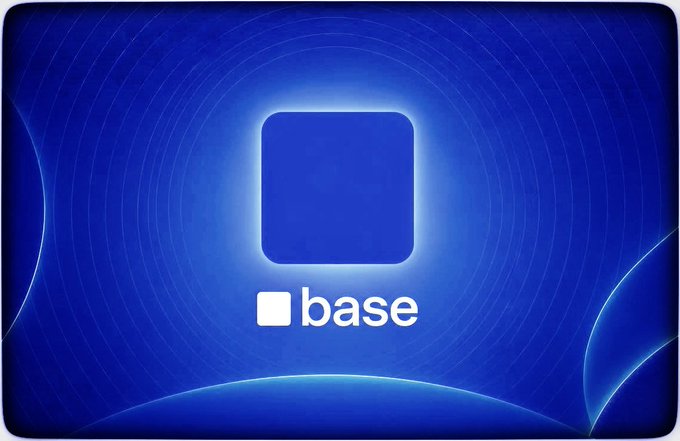 The Base logo featuring a white square icon and the word 'base' on a dark blue background with radiating circular patterns.
