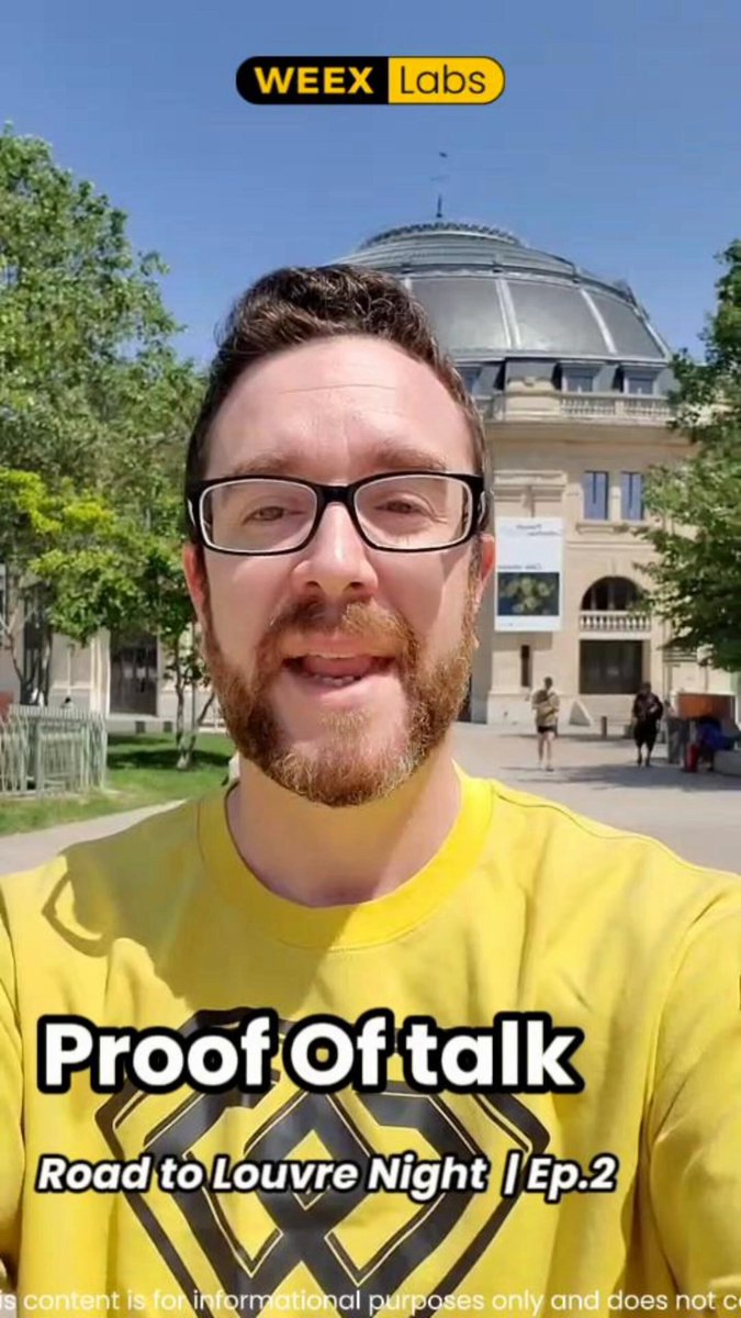 The image features a man wearing a yellow shirt, smiling for the camera while standing in front of a building with a dome roof. There are also some text elements in the image that read "Road to Louvre Night I-2", which suggests that there is an event or gathering related to the Web3 space taking place soon. The post also mentions that it's not available yet, indicating that the countdown has already begun and people can look forward to attending this event.