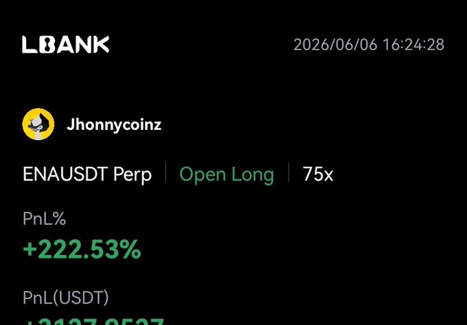 The image shows a black background with white text that reads "Loan Bank" at the top, followed by "Emre Usdaniz". Below this, there are two lines of green text providing information about an investment opportunity. The first line states that the investment is open long and has been listed for 75x. The second line indicates that the investment was posted on 6/16/2021 with a total amount of 100k.