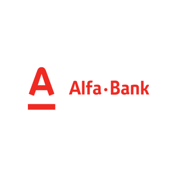 The image displays the Alfa-Bank logo, featuring a stylized red "A" with an underline alongside the "Alfa-Bank" name in red text. This corresponds to the announcement about Russia's largest private bank planning to expand into cryptocurrency services and become a digital depository.