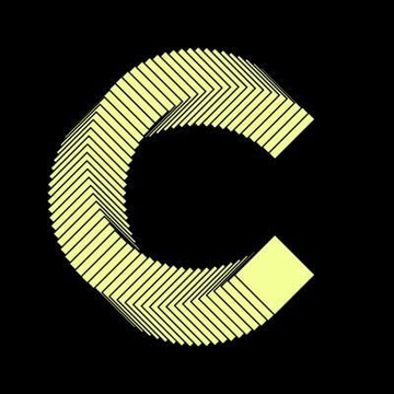 A large, stylized letter "C" rendered in a pale green striped pattern against a black background, visually representing the Canton Coin ($CC) token referenced in the announcement about the network burning over 4.33 billion CC tokens valued at more than $500 million since its mid-2024 launch.