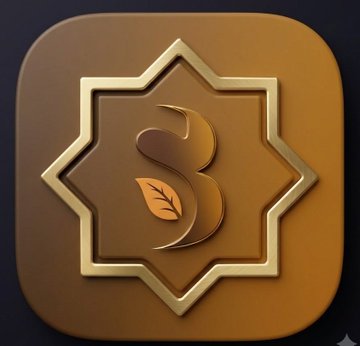 A 3D rendered golden app icon featuring an ornate star shape with a stylized letter 'B' and a leaf design in the center.