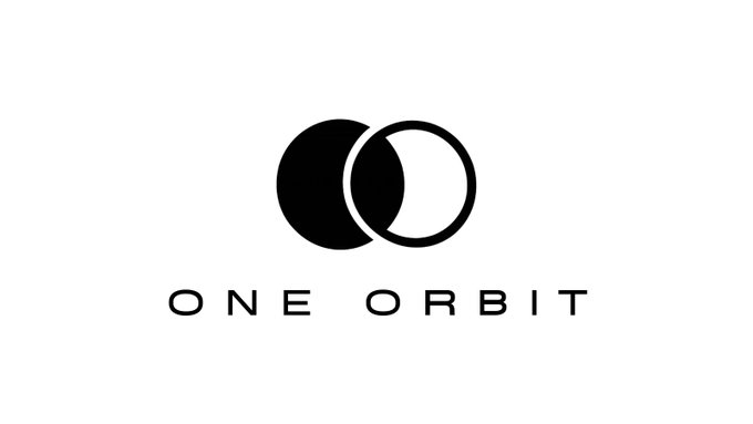 A minimalist black and white logo featuring two overlapping circles (one solid, one outlined) with the text 'ONE ORBIT' beneath it.