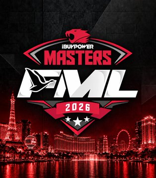 A promotional graphic for 'iBUYPOWER MASTERS MVL 2026' featuring a red tiger logo and city skyline in red tones.