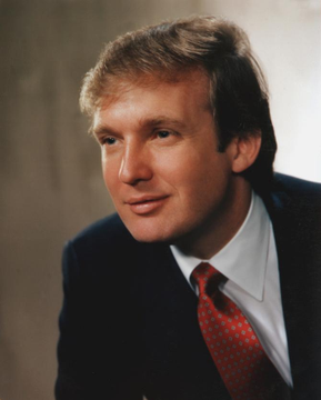 This image shows a young Donald Trump, the subject of the accompanying post about a significant transfer of $99.77M in $WLFI by a Trump-linked treasury company.