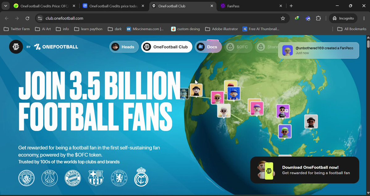 The image features a website with a large blue globe at its center, displaying various social media icons such as Twitter handles and logos of different organizations. The main focus of the image is a banner that reads "JOIN 3.5 BILLION FOOTBALL Fans". This suggests that the website is promoting a football fan community or event where people can join together to support their favorite teams and players. The presence of social media icons indicates that this online community encourages users to share their passion for football with others, fostering a sense of camaraderie among fans from around the world.