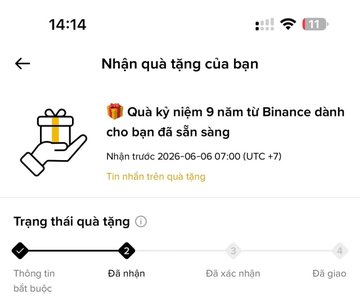 The image shows an electronic device, possibly a smartphone or tablet, displaying a message from CEX exchanges. The message is written in Vietnamese and includes a gift symbol with a present wrapped inside. It appears that someone has sent this message as a form of appreciation for being a partner with CEX exchanges. The post also mentions the benefits of becoming partners with CEX exchanges, such as receiving monthly swag or merch gifts from Binance, which can be seen in the image.