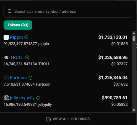 The image showcases an overview of a virtual wallet that was created using token spending for various cryptocurrencies such as Bitcoin and Ripple. The wallet had $1.27M worth of TROLL sitting in it, which represents the total amount spent on purchasing this cryptocurrency during its creation time. Over the course of almost 60 days, the user has bought multiple digital coins for a total of $76K. Some of these coins were also sold off or transferred to other wallets, including one labeled as "Indodax Deposit" and another named "Fireblocks Custody". The image seems to be focused on the transaction history, highlighting how funds were spent and earned within this virtual wallet.