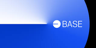 The image displays the Base logo in white text alongside its distinctive blue circular icon on a gradient blue background. This branding relates directly to the post's news about Base, the Ethereum Layer 2 network incubated by Coinbase, experiencing a severe mainnet outage due to a problematic block.