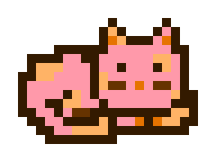 The image features a cartoon cat, which appears to be made of pixel art or a type of digital art. The cat has pink fur and brown ears, giving it a cute appearance. It's lying down next to each other, with one positioned towards the left side of the image and the other on top right corner. A caption beneath the image reads: "MoonCat #22662: 0x079638709b8aed0a5f1563b982e4af2fb168238f7a0b1f5a0be753f2104adca". This information is related to a post where the cat was adopted by someone named after it.