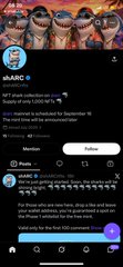 A dark-themed social media profile page labeled "sharo" showing user stats, followers/following counts, and a notification message from Instagram about scheduled maintenance on September 4th.