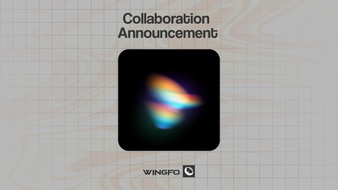 The image announces a collaboration between Wingfo and AuraSea, featuring the AuraSea Genesis Pass logo on a marbled background, promoting a free mint of 1,000 passes for their next-generation onchain launchpad.