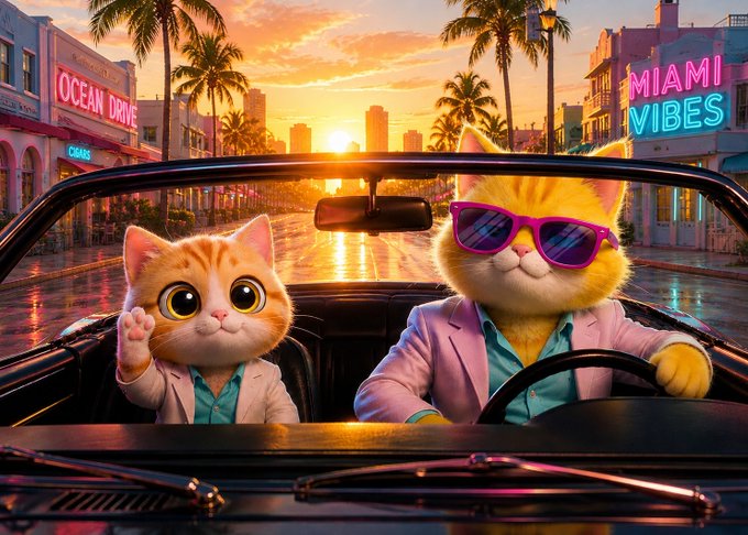 "DDYV" is written in the corner of the image, which appears to be a poster or advertisement for a movie featuring two cats dressed up as humans.