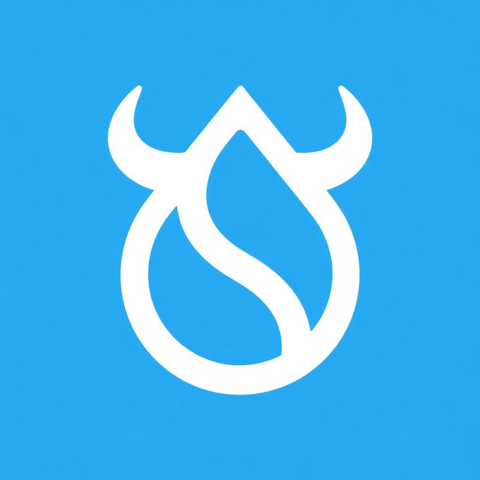 The Sui blockchain logo, featuring a white stylized water droplet with horn-like shapes on a bright blue background.
