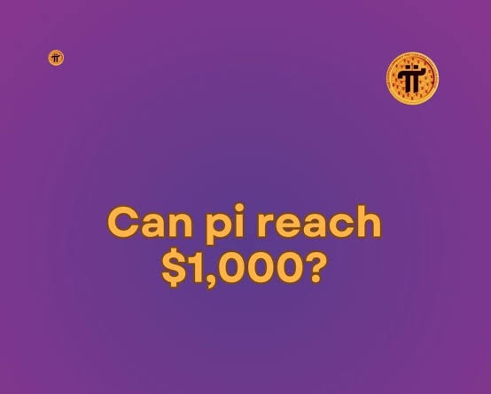 A purple background image with Pi Network coin logos and the text 'Can pi reach $1,000?'