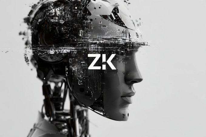 Black and white digital artwork of a cyborg/robotic human head with the letters 'Z!K' overlaid.