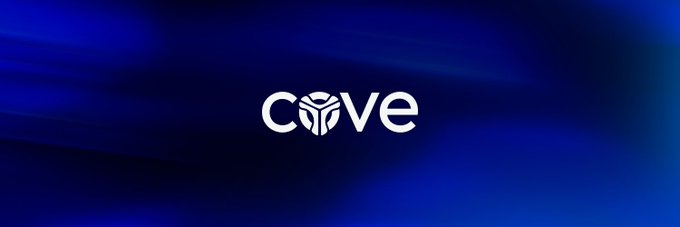 The COVE logo displayed in white text on a dark blue background with subtle wave patterns.