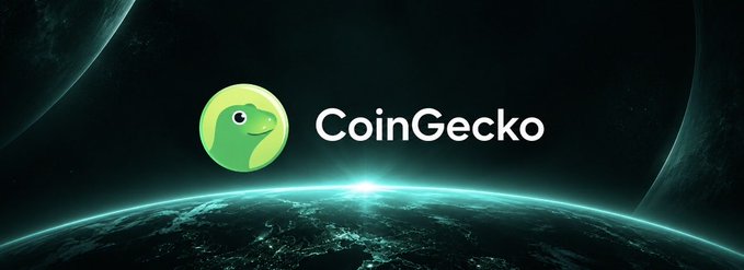The CoinGecko logo is displayed against a space-themed background featuring a planet's curved horizon illuminated by a bright light. The image relates to the announcement of KAIRO's listing on CoinGecko, visually representing the cryptocurrency's new presence on one of the world's largest crypto data platforms.