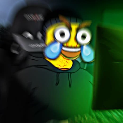 A meme featuring a distorted, sweaty cartoon emoji overlaid on a hooded figure in a green-lit, glitchy background, matching the chaotic "$LMAO" crypto humor vibe of the "Thirsty Thursday" post.