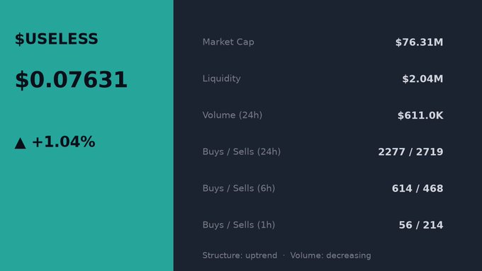 The image shows a chart or graph with a lot of numbers displayed on it. The chart provides information about trading activities involving wallet balances at a trading platform, which tracks user wallets throughout the past 24 hours. A user has $USELESS in their wallet, indicating that they have made no purchases during this time period. It is clear from the statistics that there were some sellers who took advantage of the situation and profited from the trading activities by selling what used to be a user's wallet for $102,116. This highlights how the big wallets can sometimes overlook less busy days at the platform due to their focus on maximizing profits.