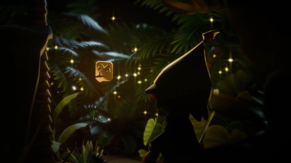A silhouetted character in a tropical jungle setting gazes toward a glowing golden palm tree icon, with the date "July 13" teased in the accompanying text hinting at an upcoming reveal for Nifty Island. The mysterious, enchanting atmosphere suggests a new adventure or transformation is on the horizon for the platform.