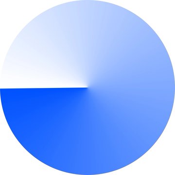 A simple blue pie chart with a gradient effect.