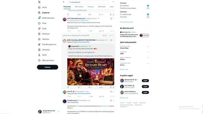 A screenshot of the X (formerly Twitter) homepage shows the Spanish interface with 'Inicio', 'Explorar', 'Notificaciones' menu items, displaying various tweets and trending topics in Spanish.
