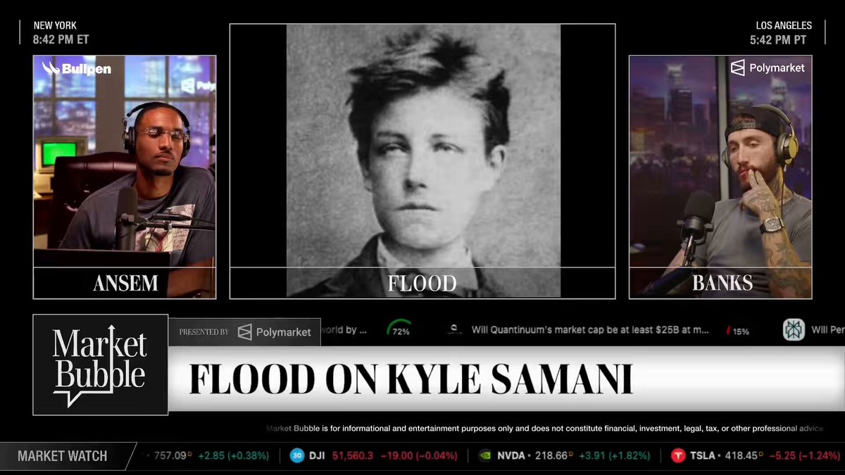 The image shows a computer screen displaying three different photos of a young man, likely a teenager named Flood Samani. The first photo depicts him sitting down with his head resting on his hand, while the second photo shows him standing up straight. The third photo features him wearing headphones and looking at something off-camera. The background of the image is black, which makes it stand out against the white text that reads "Flood On Kyle Samani".